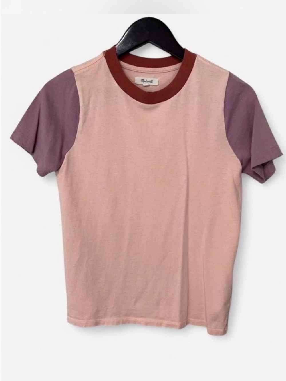 Madewell Women’s Colorblock Tee 90s inspired pastel basic size XS